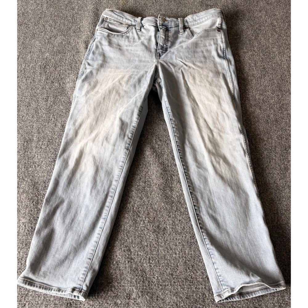 Madewell Mid-Rise Stovepipe Jeans Light Wash Straight Leg Denim Size 31